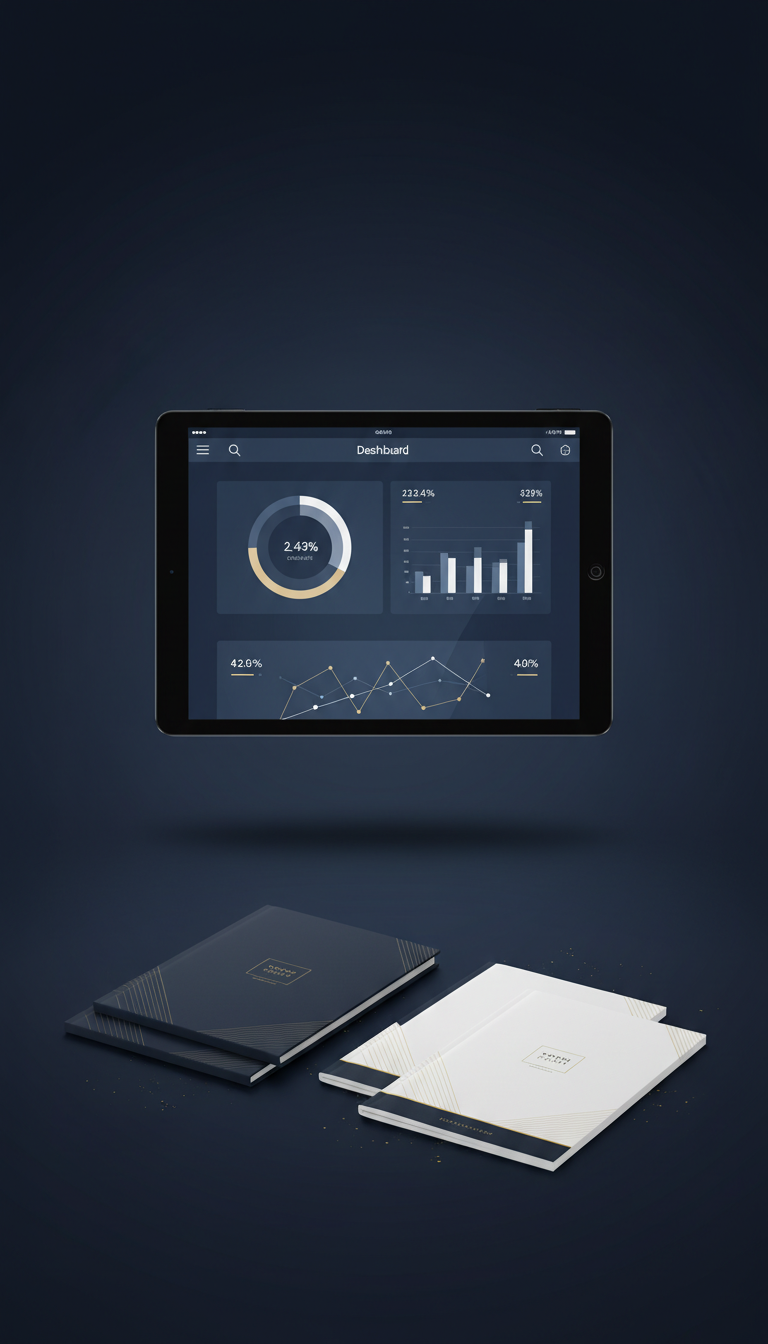 Digital Tablet With Executive Dashboard UI